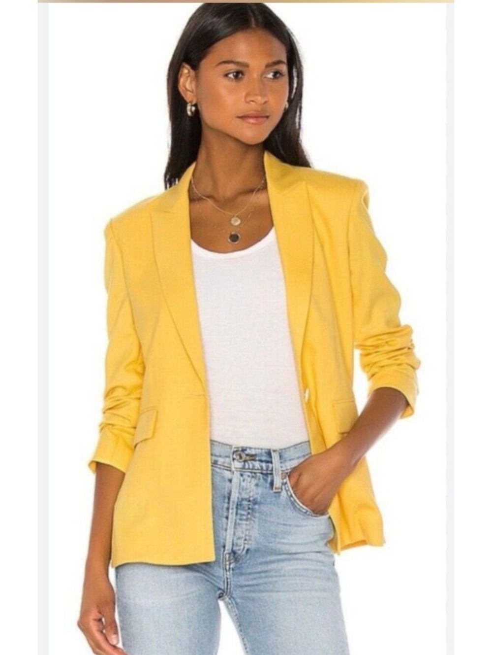 Women's Yellow Blazer Suit Jacket